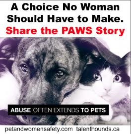 Help abused pets & women. Share the pet and women safety story.